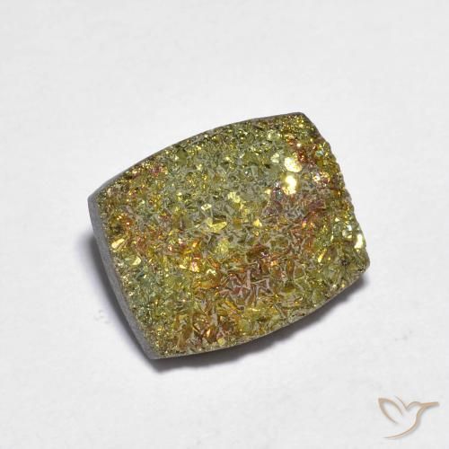 Pirite arcobaleno naturale multicolore da 3,58 ct, baguette, opaco