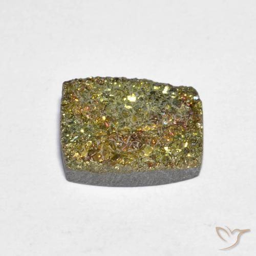 Pirite arcobaleno naturale multicolore da 3,58 ct, baguette, opaco