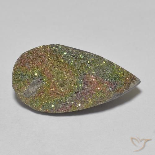 Pirite Arcobaleno Multicolore naturale da 8.03 ct, Forma a pera, Opaco