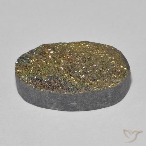 Pirite Arcobaleno Multicolore naturale da 11.05 ct, Ovale, Opaco