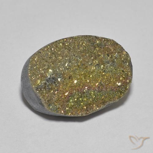 Pirite Arcobaleno Multicolore naturale da 7.46 ct, Ovale, Opaco