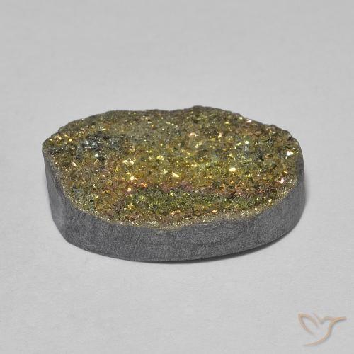 Pirite Arcobaleno Multicolore naturale da 7.46 ct, Ovale, Opaco