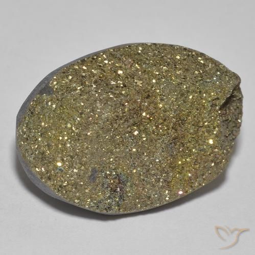 Pirite Arcobaleno Multicolore naturale da 18.68 ct, Ovale, Opaco