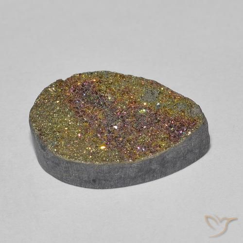 Pirite Arcobaleno Multicolore naturale da 6.65 ct, Forma a pera, Opaco