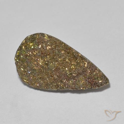 Pirite Arcobaleno Multicolore naturale da 5.38 ct, Forma a pera, Opaco