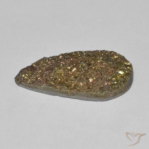 Pirite Arcobaleno Multicolore naturale da 5.38 ct, Forma a pera, Opaco