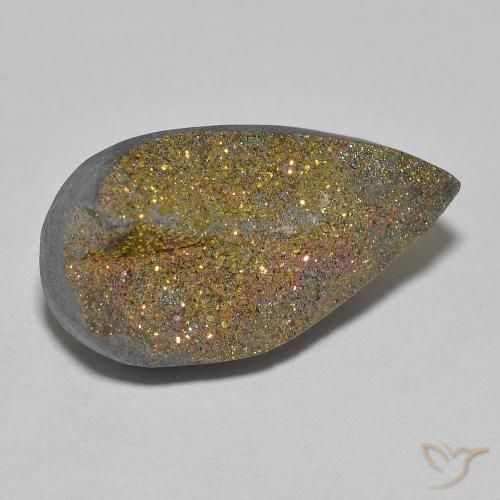 Pirite Arcobaleno Multicolore naturale da 10.62 ct, Forma a pera, Opaco