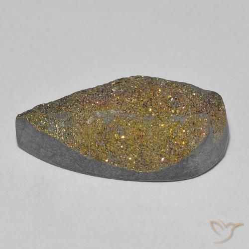 Pirite Arcobaleno Multicolore naturale da 10.62 ct, Forma a pera, Opaco
