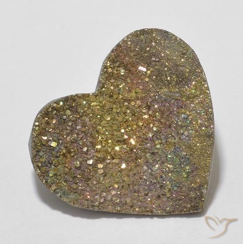 Pirite Arcobaleno Multicolore naturale da 7.36 ct, Cuore, Opaco