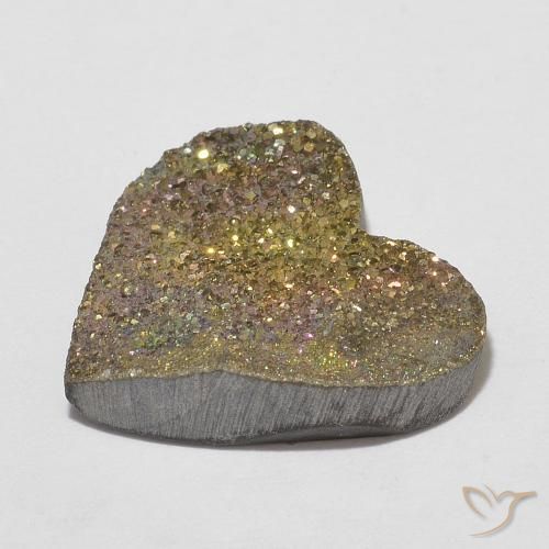Pirite Arcobaleno Multicolore naturale da 7.36 ct, Cuore, Opaco