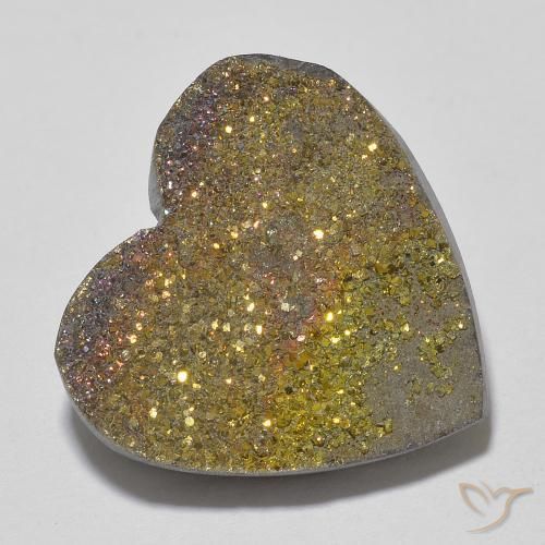 Pirite Arcobaleno Multicolore naturale da 13.57 ct, Cuore, Opaco