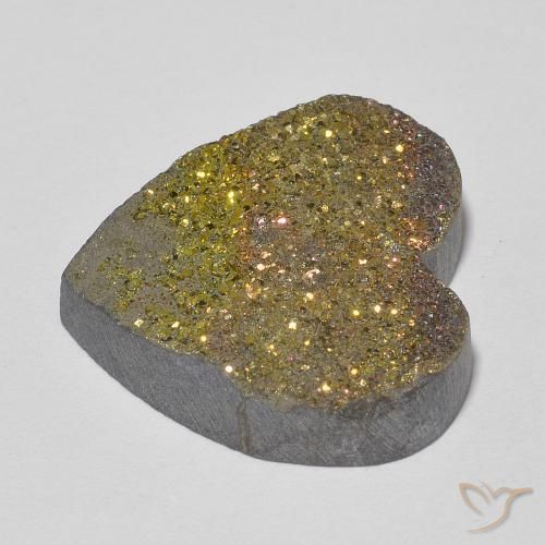 Pirite Arcobaleno Multicolore naturale da 13.57 ct, Cuore, Opaco