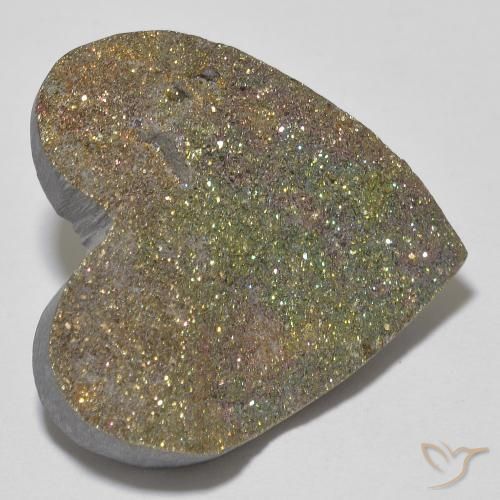 Pirite Arcobaleno Multicolore naturale da 20.14 ct, Cuore, Opaco