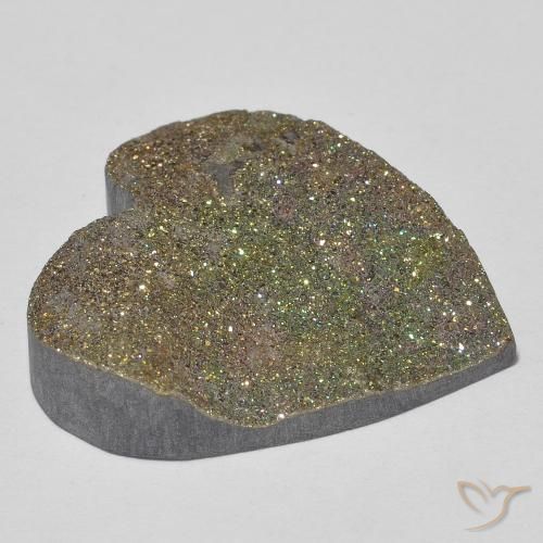 Pirite Arcobaleno Multicolore naturale da 20.14 ct, Cuore, Opaco