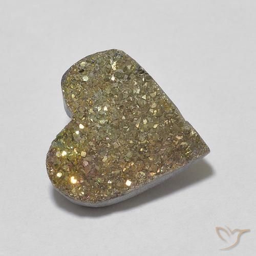 Pirite Arcobaleno Multicolore naturale da 4.50 ct, Cuore, Opaco