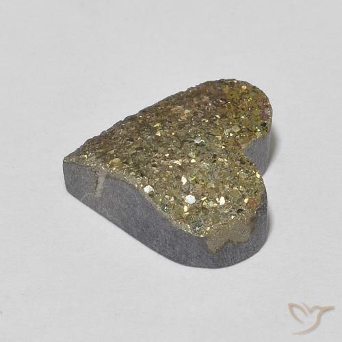Pirite Arcobaleno Multicolore naturale da 4.50 ct, Cuore, Opaco