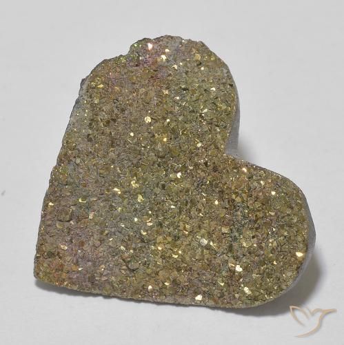 Pirite Arcobaleno Multicolore naturale da 13.67 ct, Cuore, Opaco
