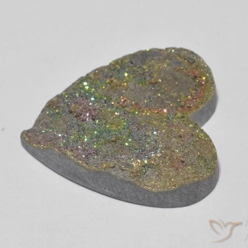 Pirite Arcobaleno Multicolore naturale da 17.87 ct, Cuore, Opaco