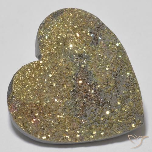 Pirite Arcobaleno Multicolore naturale da 28.68 ct, Cuore, Opaco