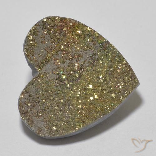 Pirite Arcobaleno Multicolore naturale da 17.04 ct, Cuore, Opaco