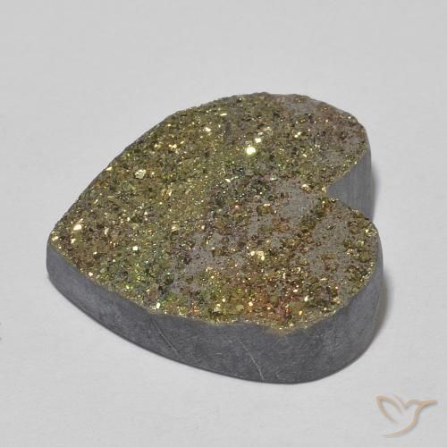 Pirite Arcobaleno Multicolore naturale da 17.04 ct, Cuore, Opaco