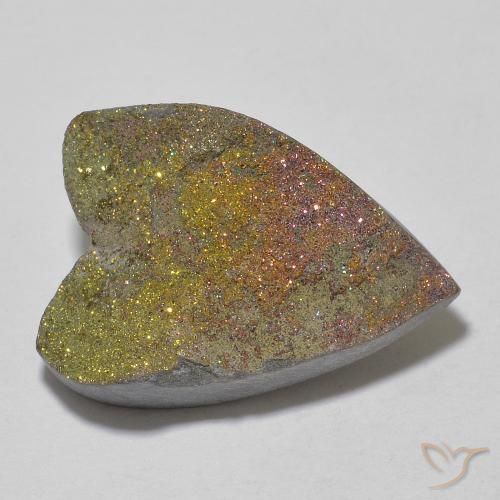 Pirite Arcobaleno Multicolore naturale da 12.80 ct, Cuore, Opaco