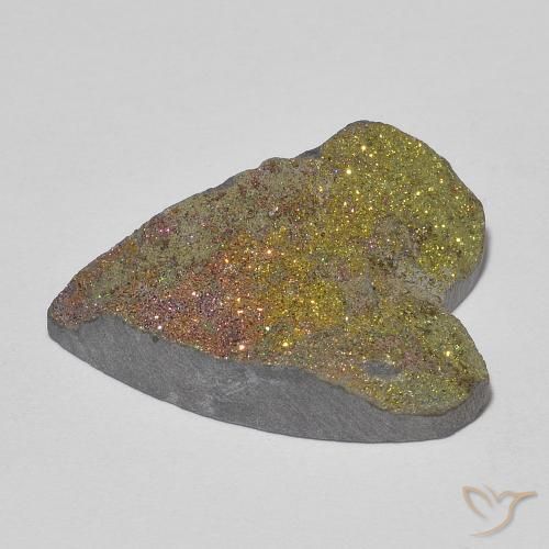 Pirite Arcobaleno Multicolore naturale da 12.80 ct, Cuore, Opaco