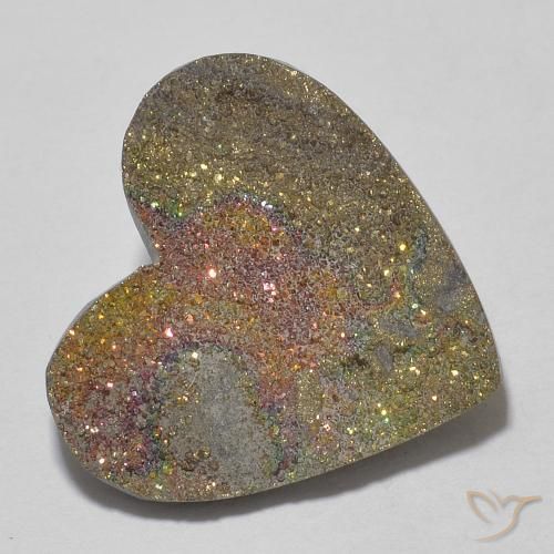 Pirite Arcobaleno Multicolore naturale da 9.21 ct, Cuore, Opaco