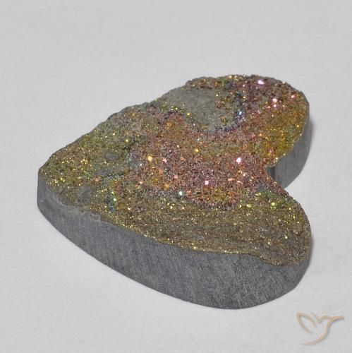 Pirite Arcobaleno Multicolore naturale da 9.21 ct, Cuore, Opaco