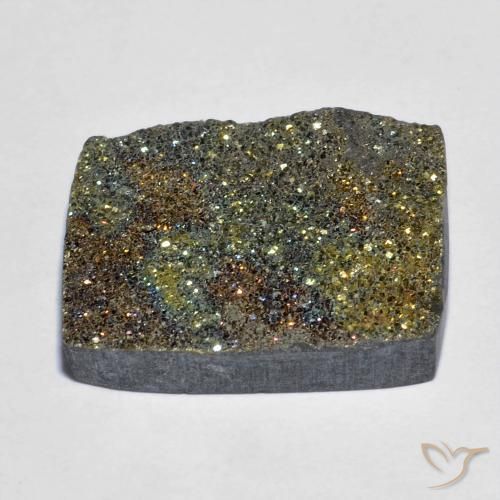 Pirite Arcobaleno Multicolore naturale da 14.02 ct, Taglio a baguette, Opaco