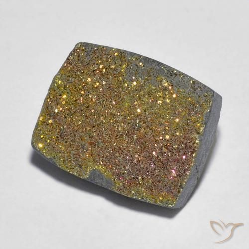 Pirite Arcobaleno Multicolore naturale da 7.46 ct, Taglio a baguette, Opaco