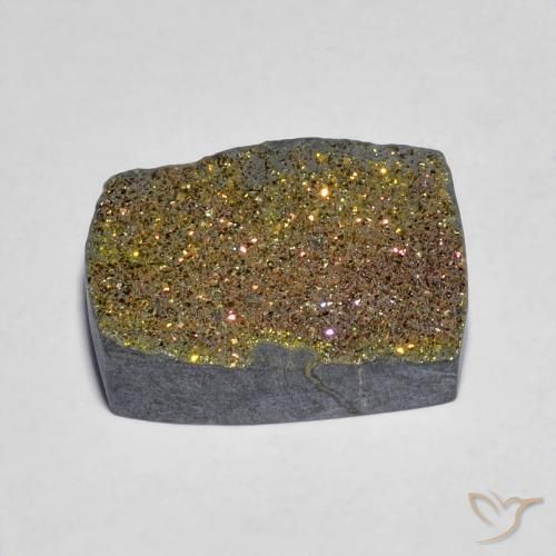 Pirite Arcobaleno Multicolore naturale da 7.46 ct, Taglio a baguette, Opaco