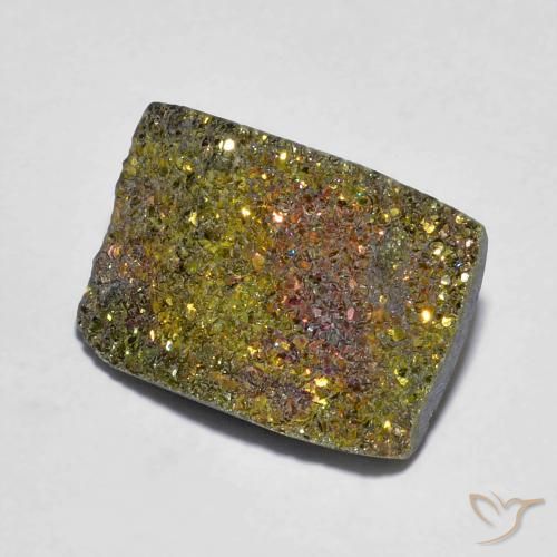 7.23ct Naturale Multicolore Pirite Arcobaleno, Taglio a baguette, Opaco