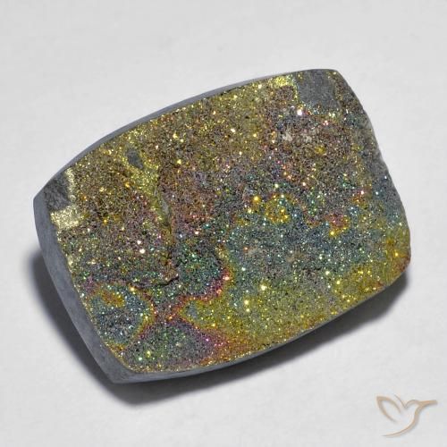 Pirite Arcobaleno Multicolore naturale da 16.03 ct, Cuscino, Opaco