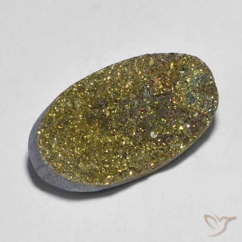 Pirite Arcobaleno Multicolore naturale da 12.47 ct, Ovale, Opaco