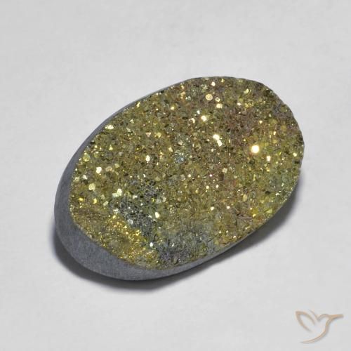 Pirite Arcobaleno Multicolore naturale da 11.75 ct, Ovale, Opaco