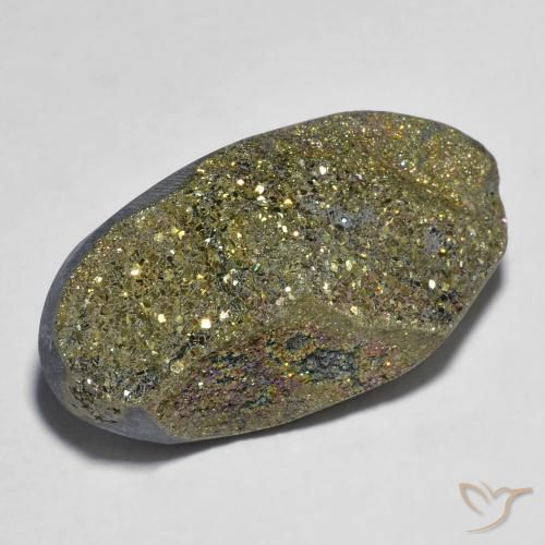 Pirite Arcobaleno Multicolore naturale da 25.63 ct, Ovale, Opaco
