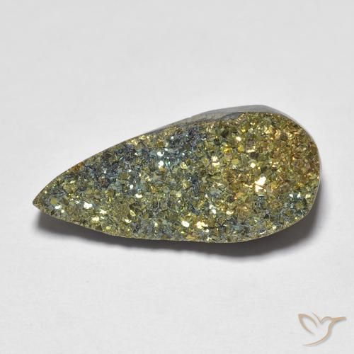 Pirite Arcobaleno Multicolore naturale da 6.64 ct, Forma a pera, Opaco