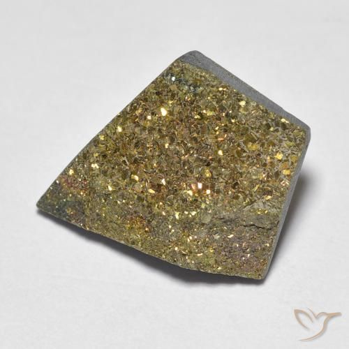 5.46ct Naturale Multicolore Pirite Arcobaleno, Taglio a fantasia, Opaco