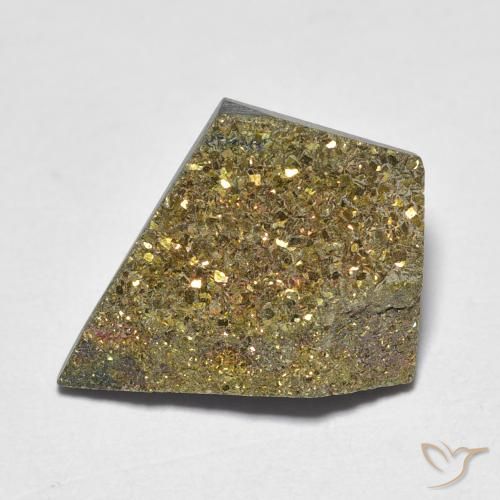 Pirite Arcobaleno Multicolore naturale da 5.46 ct, Taglio a fantasia, Opaco