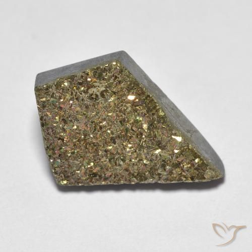 5.72ct Naturale Multicolore Pirite Arcobaleno, Taglio a fantasia, Opaco