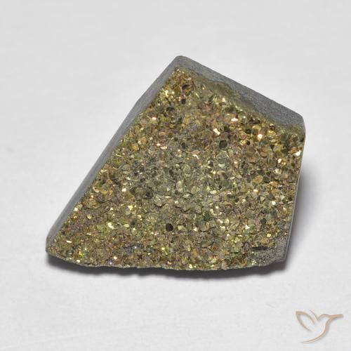6.86ct Naturale Multicolore Pirite Arcobaleno, Taglio a fantasia, Opaco