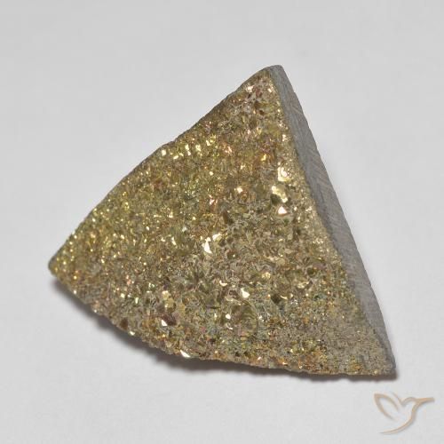 11.12ct Naturale Multicolore Pirite Arcobaleno, Taglio trillion, Opaco