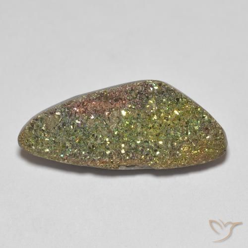 5.63ct Naturale Multicolore Pirite Arcobaleno, Taglio a fantasia, Opaco