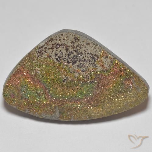 20.44ct Naturale Multicolore Pirite Arcobaleno, Taglio a fantasia, Opaco