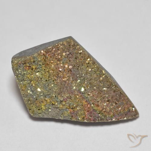 7.52ct Naturale Multicolore Pirite Arcobaleno, Taglio a fantasia, Opaco