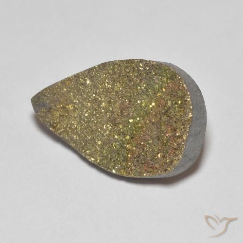 Pirite Arcobaleno Multicolore naturale da 4.74 ct, Forma a pera, Opaco