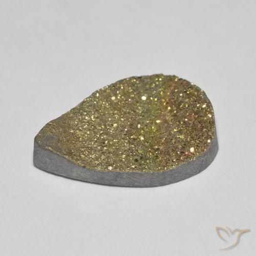 Pirite Arcobaleno Multicolore naturale da 4.74 ct, Forma a pera, Opaco