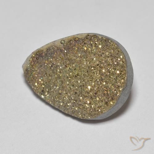 Pirite Arcobaleno Multicolore naturale da 6.60 ct, Forma a pera, Opaco