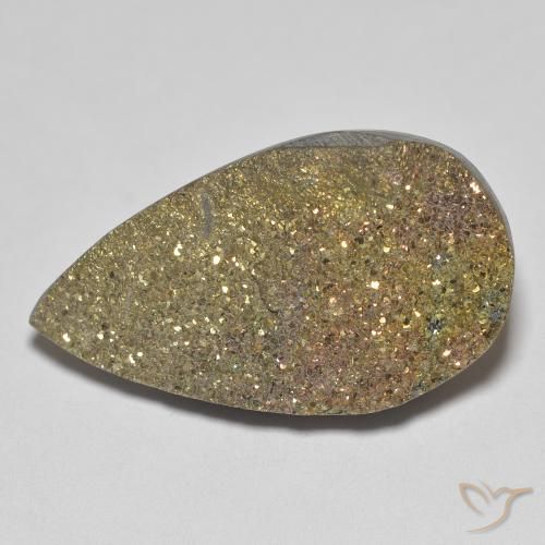 Pirite Arcobaleno Multicolore naturale da 12.75 ct, Forma a pera, Opaco